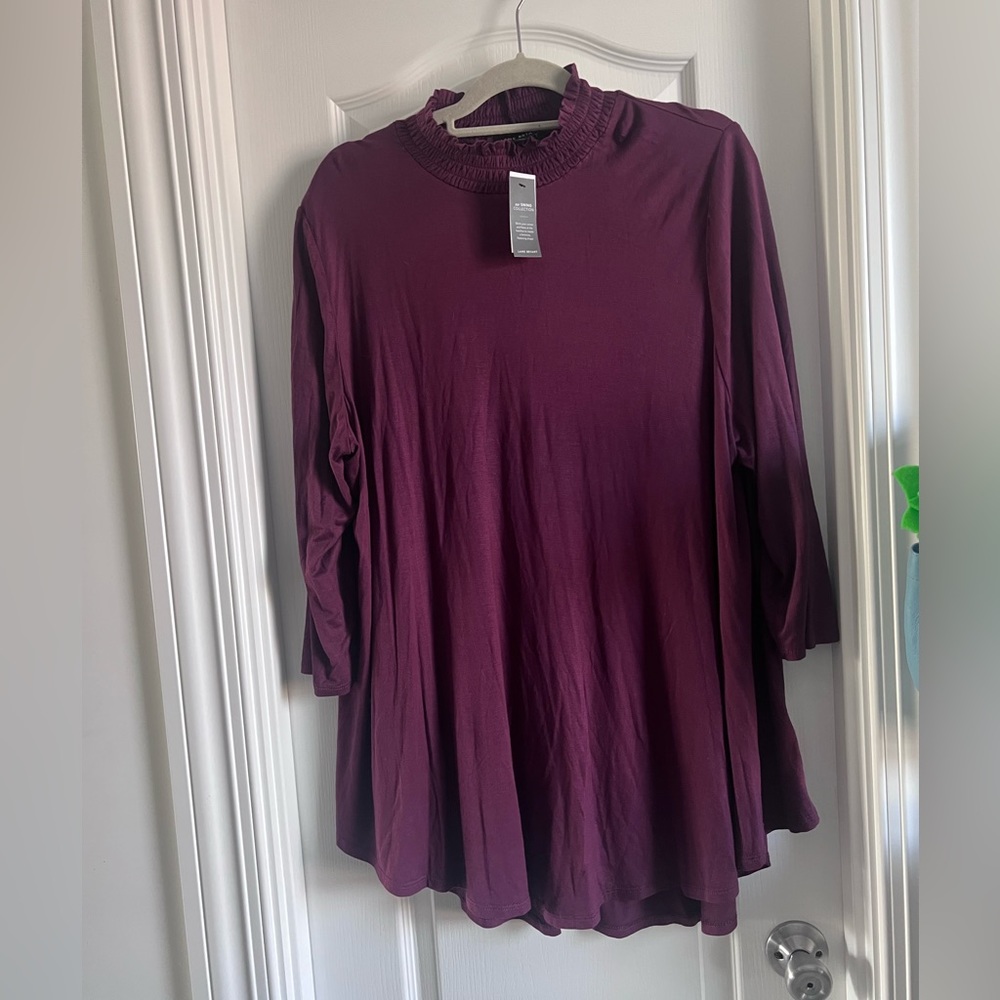 Lane Byrant smocked neck swing tunic